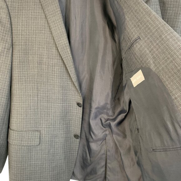 Michael Kors Mens Grey Two-Piece Suit plaid Wool Size 46L EUC - Picture 4 of 11